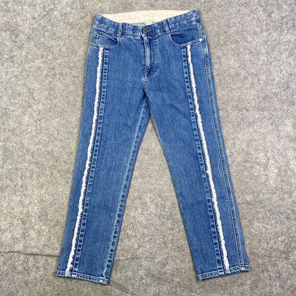 Stella Mccartney Women Jeans Size 25 Cropped Straight Leg Piped - Picture 1 of 10